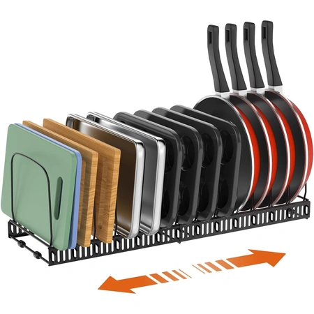 housolution cutting board organizer rack with 14 adjustable dividers.webp